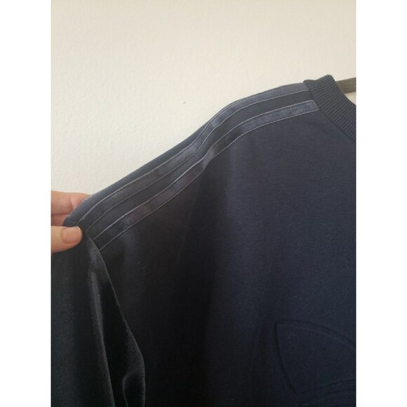 Adidas Sweatshirt Pullover Blue Mens XL Trefoil Velvet Stripes Cotton athleisure - Picture 4 of 13